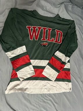 WILD Green & Red Hockey Jersey Top